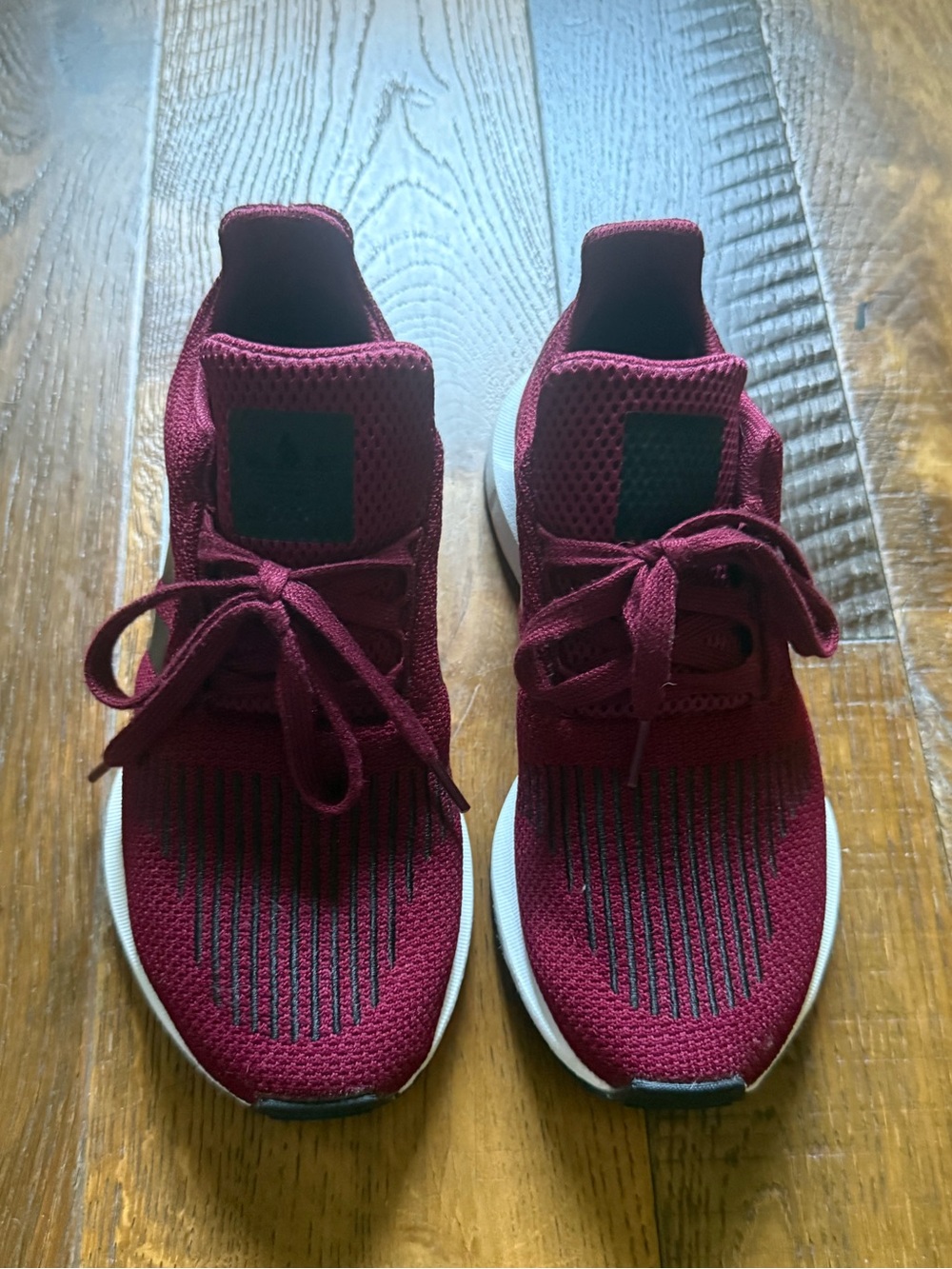 adidas Kids Maroon Knit Lace-Up Sneakers
